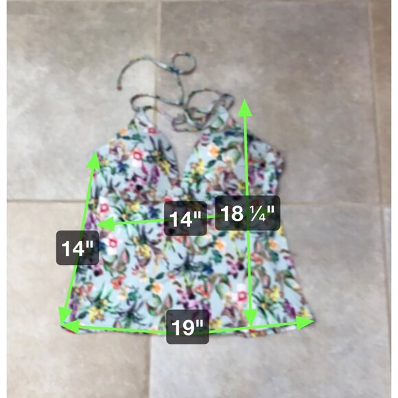 Gibson Latimer Tankini Bathing Suit Top Sz Large Tropical Floral Escape FLAW Tag - Picture 11 of 15